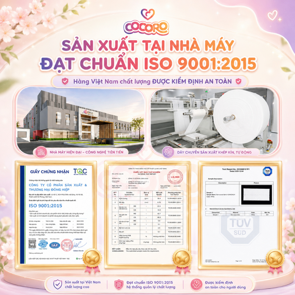 [MUA 2 TẶNG 2] Khăn Khô Đa Năng Cocoro Signature Cho Bé - Tiệt Trùng UV Từng Tờ, Siêu Mềm - 160 tờ/bịch