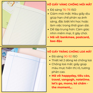 [GIẢM 8K] Combo 5 Vở Kẻ Ngang Classmate BankMee Giấy Vàng Chống Lóa Mắt Ăn Mực 70gsm, Bìa Cao Cấp Chống Thấm Nước