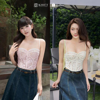 Áo Corset Ren 2 Dây Cúp Ngực Dây Mảnh Tôn Dáng Quyến Rũ Khiết Style KA610 KA610A