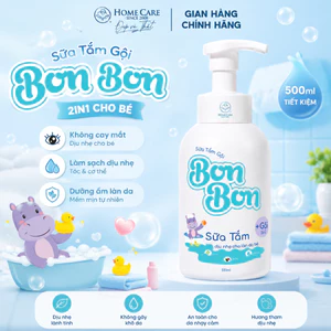 Sữa Tắm Gội 2in1 Cho Bé - Giảm Chàm Sữa, Hăm Da THUẦN CHAY, KHÔNG Chứa Gốc Sulfate Dịu Nhẹ, Ít Bọt