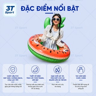 Phao bơi đi biển hồ bơi khổng lồ hình trái cây PVC cao cấp dày dặn, thiết kế lớn có tay cầm tiện lợi