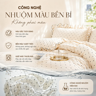 Bộ Chăn Ga Gối Cho Gia Đình, Bộ Vỏ Chăn Ga 4 Món Cao Cấp Chấm Bi Ga Giường Ga Bo Chun