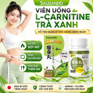 SAUSANDO Viên uống L-Carnitine trà xanh hỗ trợ giảm cân, kiểm soát cân nặng, eo bụng gọn