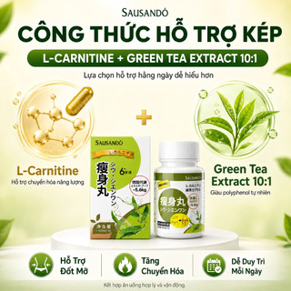 SAUSANDO Viên uống L-Carnitine trà xanh hỗ trợ giảm cân, kiểm soát cân nặng, eo bụng gọn