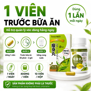SAUSANDO Viên uống L-Carnitine trà xanh hỗ trợ giảm cân, kiểm soát cân nặng, eo bụng gọn