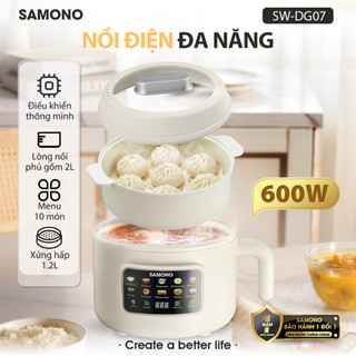 Combo Nồi Điện Đa Năng 10in1 Samono 2Lít DG07 và Máy Xay Thịt mini 0.3L SW-MC200S/ MFC600