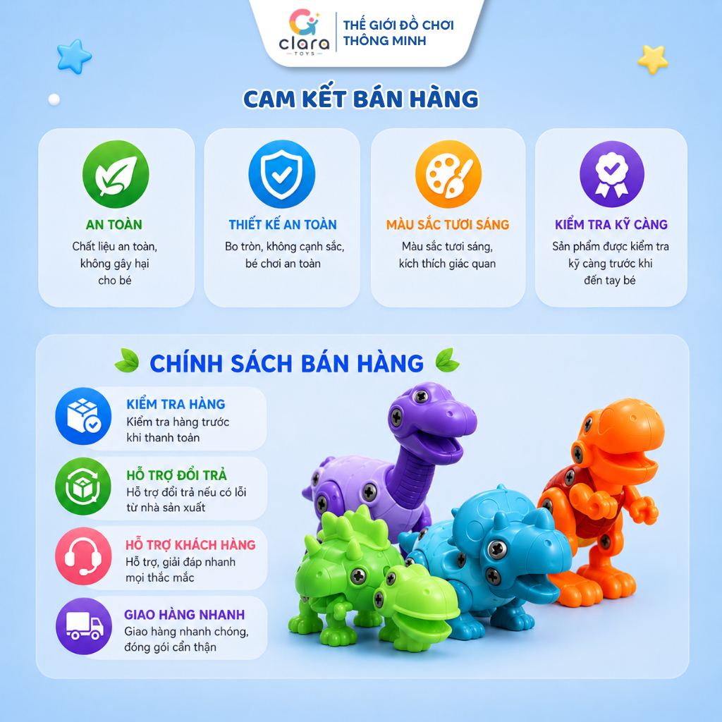 Đồ Chơi Lắp Ghép Khủng Long DCLG001 Màu Tím Đồ Chơi Lắp Ghép Thông Minh Cho Bé Phát Triển Tư Duy