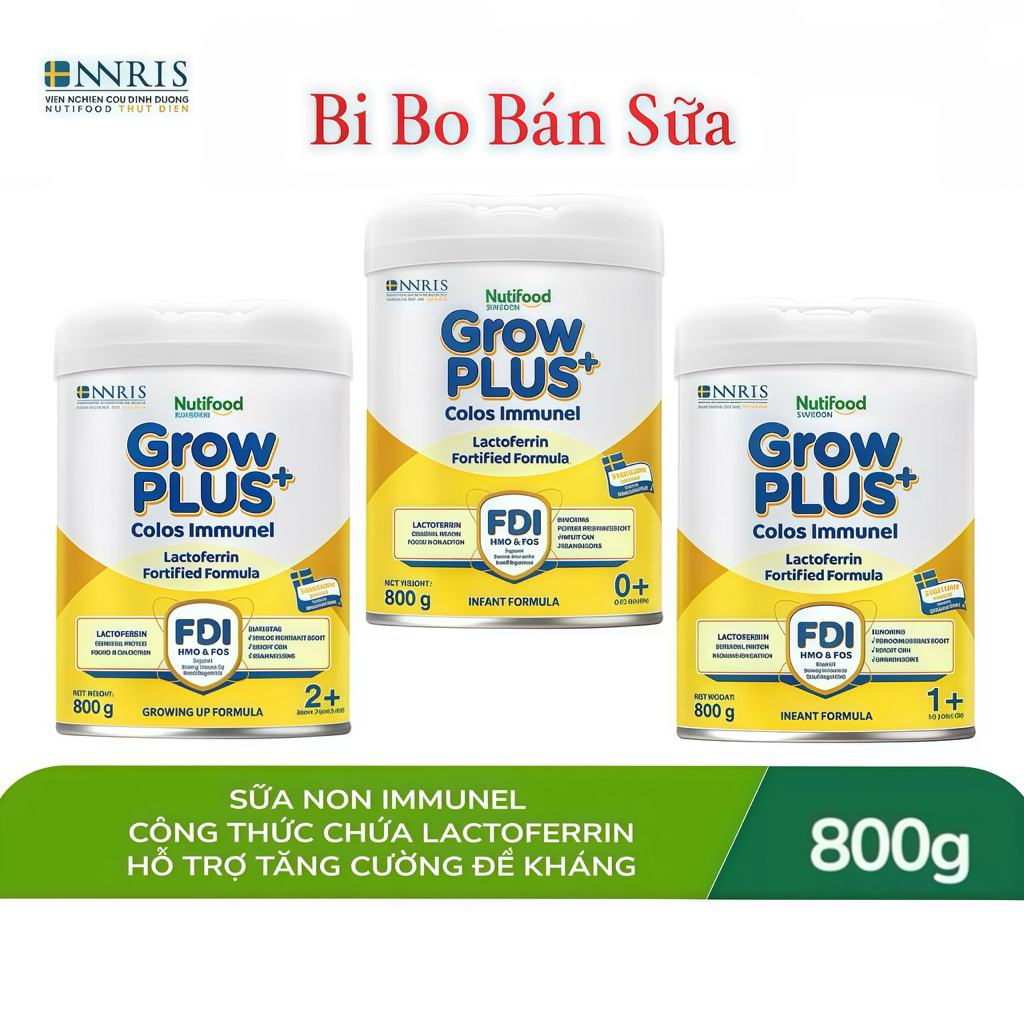 [ĐỦ SỐ] Sữa Bột Nutifood GrowPLUS+ Sữa Non Immunel - 800g
