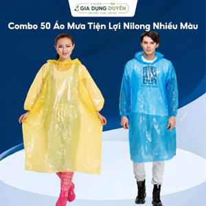 Combo 30 Áo Mưa Tiện Lợi Nilong Nhiều Màu, Áo Đi Mưa