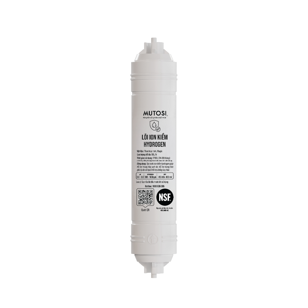 Lõi Lọc ION Kiềm MUTOSI Hydrogen (Hàn Quốc) - Hàng chính hãng, Bổ Sung Hydrogen H2, HO-, Cân Bằng HP