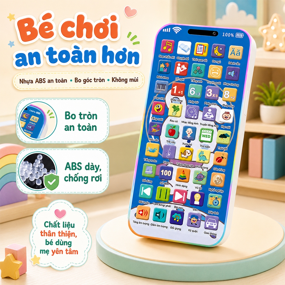 Điện thoại giáo dục sớm trẻ em cho bé chơi học kết hợp phù hợp bé 1-3 tuổi - giao hàng nhanh 24h Toàn Quốc