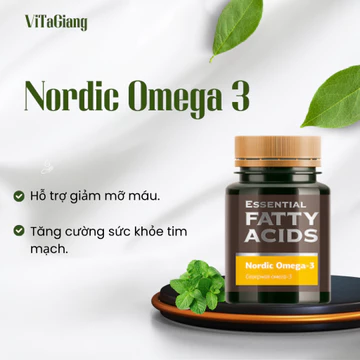 Thực phẩm Siberian Wellness Nordic Omega-3, thực phẩm bổ sung omega-3 cho sức khỏe, chai 60 viên."