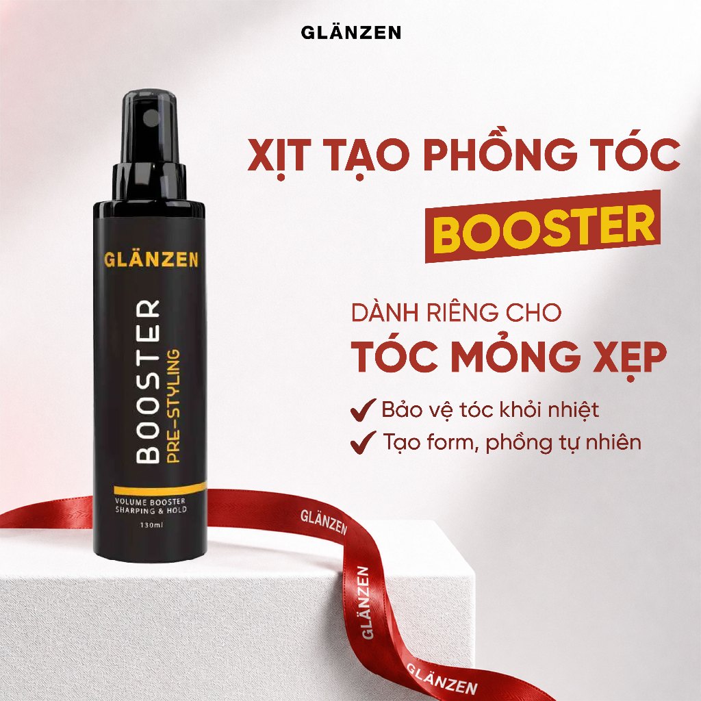 Xịt tạo phồng tóc Glanzen Booster Pre-Styling giúp tăng độ phồng tóc/giảm bết tóc & vào nếp tự nhiên