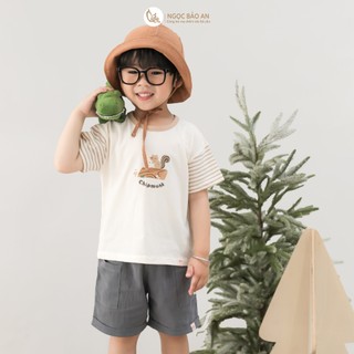 M&B (6M-6Y) Đồ bộ bé trai Sóc Nâu, set quần áo cotton mềm mát cho bé mặc nhà đi chơi-SOC5.25