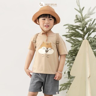 M&B (6M-6Y) Bộ quần áo bé trai cộc tay Sóc Cười cotton thoáng mát, thấm hút tốt, dễ mặc cho bé-SOC