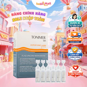 Dung Dịch Ưu Trương Tonimer Hypertonic Italia 600 mOsm/kg Giúp Thông Mũi Làm Loãng Dịch Nhầy Hộp 18 Tép