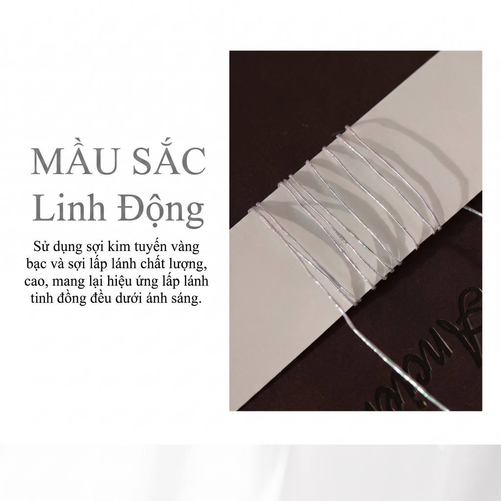 LUMII - Len sợi cao cấp fever bọc kim tuyến ánh kim bling bling chuyên móc túi xách, mũ nón 100g