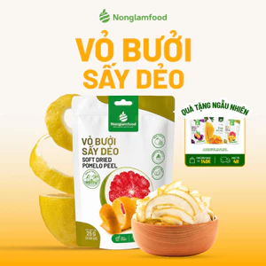 Vỏ Bưởi Sấy Dẻo NONGLAMFOOD Hàng Xuất Khẩu Loại 1 Ít Ngọt Trái Cây Sấy Tốt Cho Sức Khỏe Túi 25g