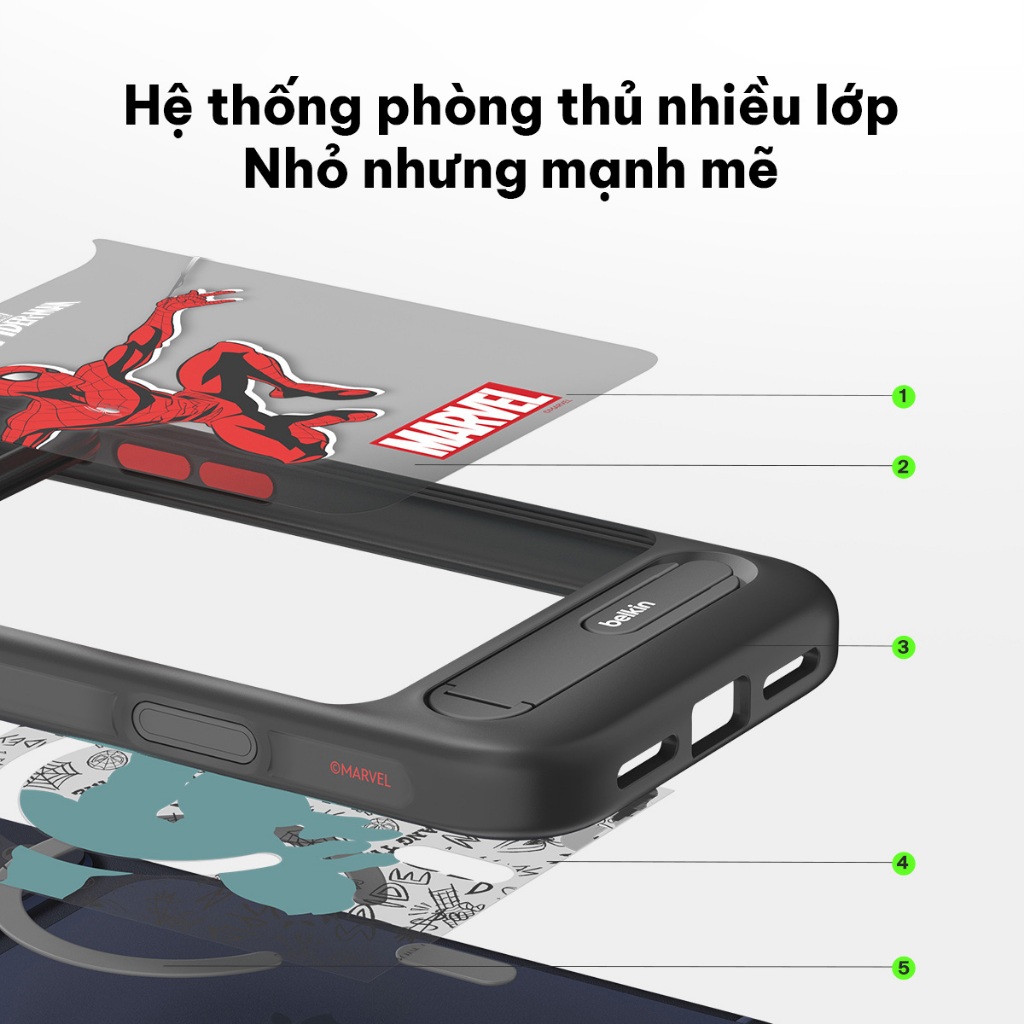 Ốp lưng iPhone 17 Pro Max Belkin sạc hỗ trợ sạc MagSafe kèm chân dế gập xoay 360 độ chống trầy xước | BigBuy360 - bigbuy360.vn