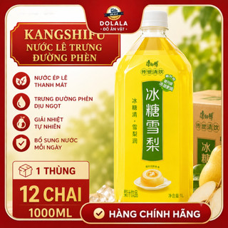 1 Thùng Nước Lê Trưng Đường Phèn, Nước Ép Lê, Nước Ép Hoa Quả Kangshifu Chai 1000ML