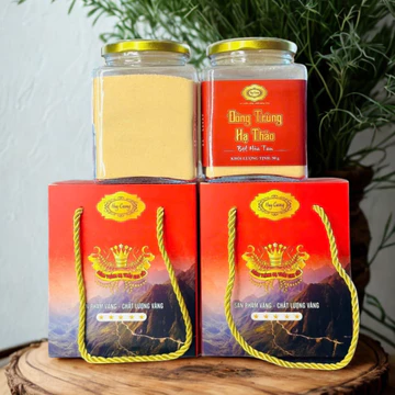 (50g) Bột đông trùng hạ thảo hòa tan từ nấm đông trùng hạ thảo sấy khô thăng hoa Huy Cương ngâm mật ong, pha trà
