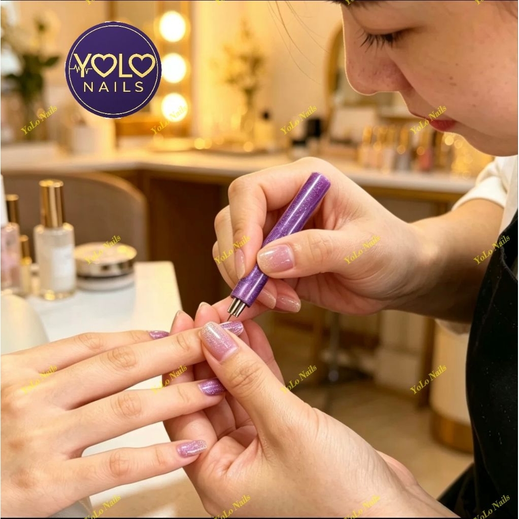 Cây Châm Bi 5in1 Tạo Hình Bông Hoa Trang Trí Nails Nhanh Chóng(Màu Hồng)