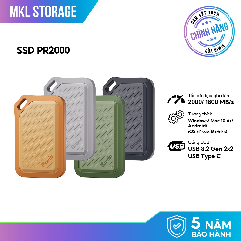 Ổ cứng di động SSD BIWIN Amber PR2000 4TB USB3.2/Type-C Windows®, macOS ...