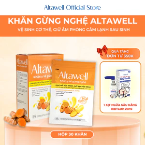 Khăn Y Tế Gừng Nghệ Altawell - Hỗ Trợ Làm Sạch Khử Mùi Sáng Da Giữ Ấm, Dùng Được Cho Mẹ Bầu, Mẹ Sau Sinh