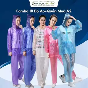 Combo 10 Bộ Áo+Quần Mưa A2 Tiện Lợi Khi Trời Mua