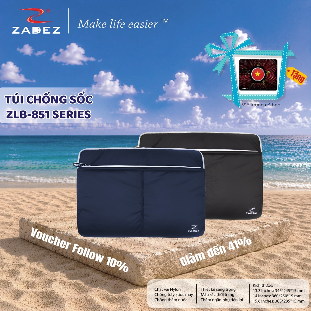 Túi Chống Sốc Laptop ZADEZ ZLB-8511 Series – Đa Dạng Kích Thước 13.3/14/15.6 Inches, Chống Trầy Xước