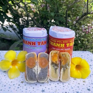 Combo 2 cây bánh pía xưa gói giấy Gồm 1 Cây Môn sầu riêng+1cây Mứt mỡ hành phong 370g/4 cái mỗi cái bánh nửa trứng muối