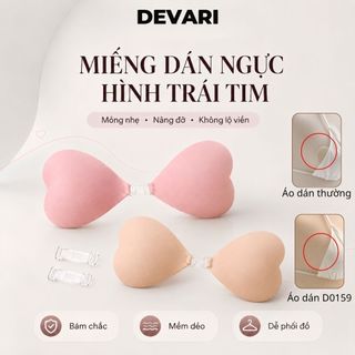 Miếng dán ngực tim xinh dễ thương, Áo dán ngực keo bám dính sử dụng nhiều lần DEVARI D0159