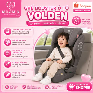 Ghế booster tựa lưng Volden Junior Pocket gấp gọn cho bé 3-12 Tuổi, kèm túi đựng ghế