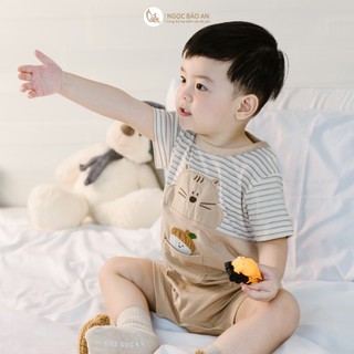 M&B (3M-24M) Body đùi bé trai cộc tay Sóc & Hạt Dẻ, mềm mại thoáng mát thời trang bé trai-SOC5.25