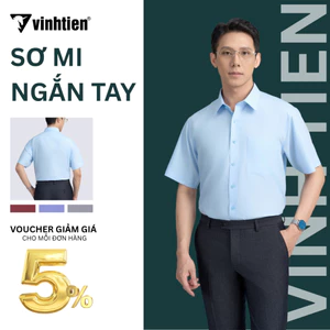 Áo Sơ Mi Nam Ngắn Tay 4796 Trơn Màu Vạt Ngang Form Regular Vĩnh Tiến 365 - Nhiều Màu