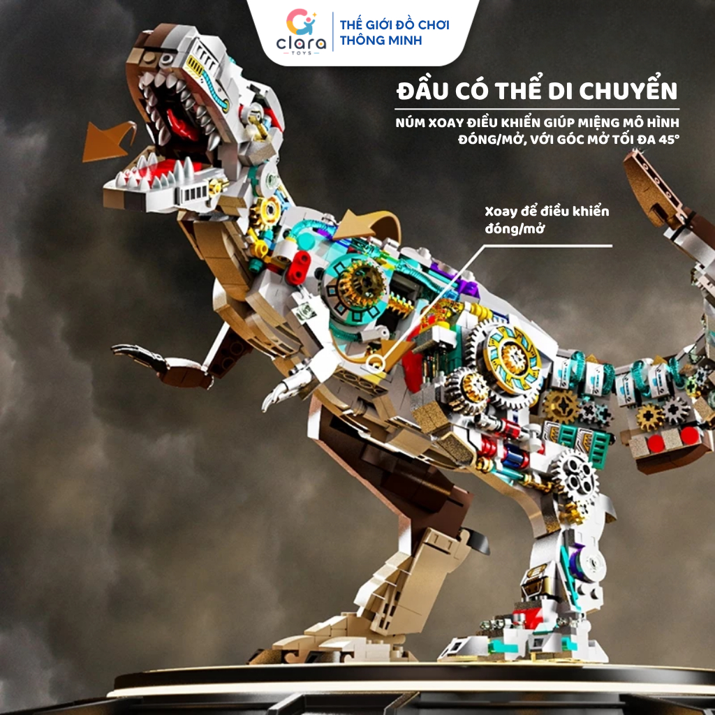 Đồ Chơi Lắp Ráp Mô Hình Cơ Khí Khủng Long Tyrannosaurus Rex 13050 1388PCS Mô Hình Lắp Ghép LEGO 3D Cơ Khí Chuyển Động