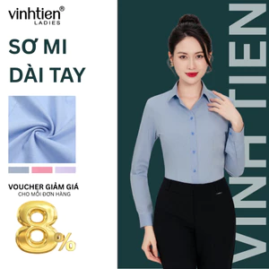 Áo Sơ Mi Nữ Dài Tay 0272 Vĩnh Tiến Ladies, Chất Liệu Bamboo Sợi Tre, Vải Trơn - GTB 575