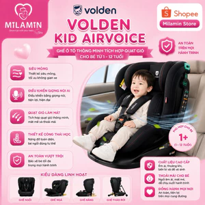 🚗 Ghế Ô Tô Trẻ Em Volden Kid Airvoice – Tích Hợp Quạt Gió, Điều Khiển Giọng Nói AI (1–12 Tuổi)