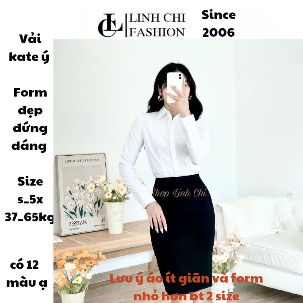 Áo sơ mi công sở nữ Tay Dài cao cấp  form ôm nhỏ không túi có chít eo vải kate ý đẹp ít nhăn không bị xù lông SMTD02