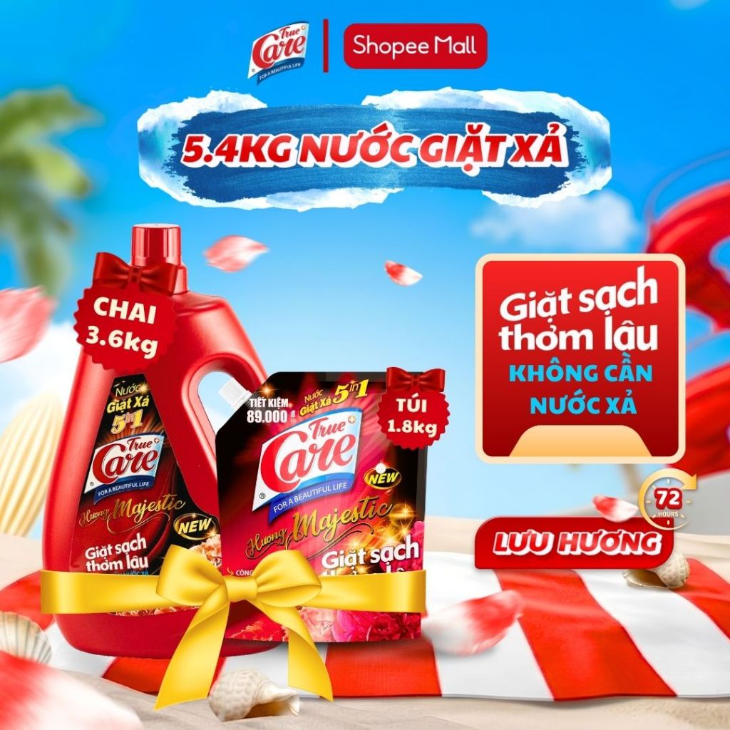 [MUA 1 TẶNG 1] Mua 1 Chai Nước Giặt Xả True Care 5in1 3.6Kg Tặng 1 Túi Nước Giặt Xả True Care 1.8Kg
