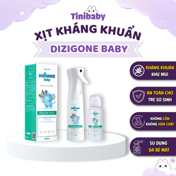 Xịt Kháng Khuẩn Dizigone Baby Cho Bé, Dung Dịch Khử Khuẩn Da Tay Đồ Dùng An Toàn Không Cồn Không Hóa Chất