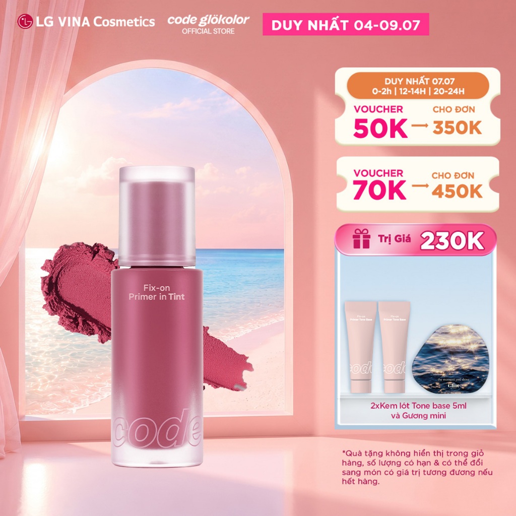 [LG Makeup VN] Son kem lì, mịn mờ Code Glokolor Fix-on Primer in Tint 4.7g