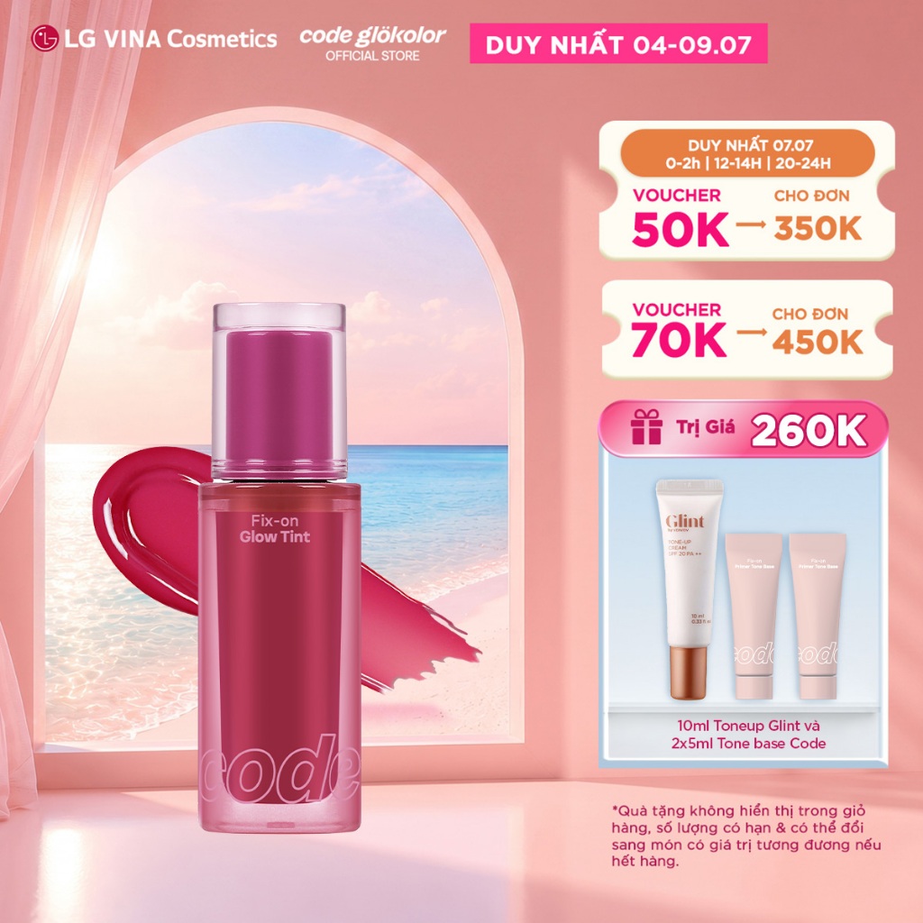 [LG Makeup VN] Son bóng căng mọng bền màu Code Glokolor Fix-on Glow Tint 4.2g