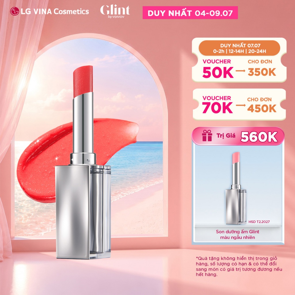 [LG Makeup VN] Son dưỡng môi có màu Glint 3g nguồn gốc thực vật, dưỡng ẩm tạo hiệu ứng căng bóng
