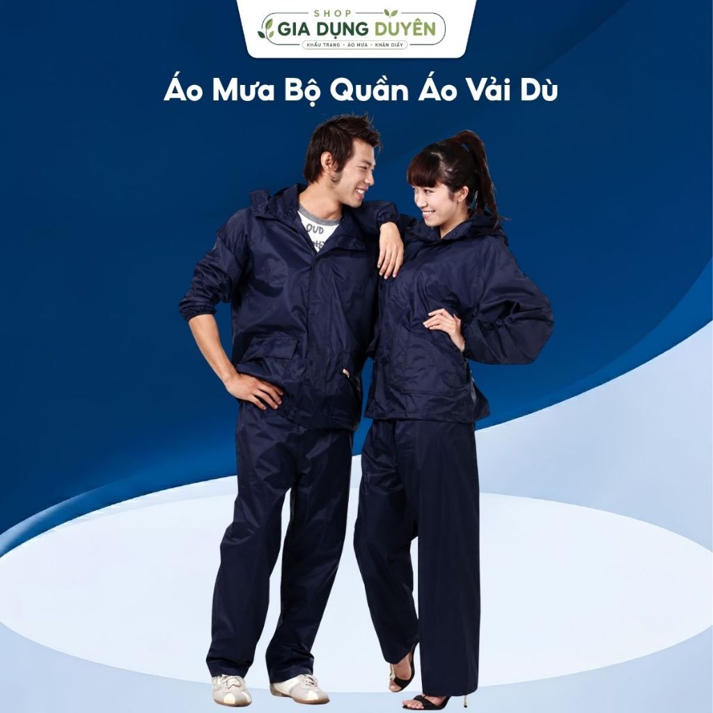 [Size 45-85Kg] Áo Mưa Bộ Quần Áo Vải Dù, Siêu Bền Không Thấm Nước Hàng Chất Lượng Cao Hàng Loại 1 Được Kiểm Tra Hàng