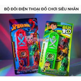 Đồ Chơi Điện Thoại Phát Âm Nhạc Siêu Nhân Biến Hình, Siêu Nhân Ben 10, Người Nhện Anh Hùng Cho Bé