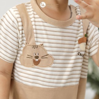 M&B (3M-24M) Bodychip cộc tay Sóc & Hạt Dẻ, mềm mại thoáng mát thời trang dành cho bé trai.