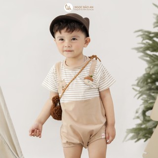 M&B (3M-24M) Bodychip cộc tay Sóc & Hạt Dẻ, mềm mại thoáng mát thời trang dành cho bé trai.