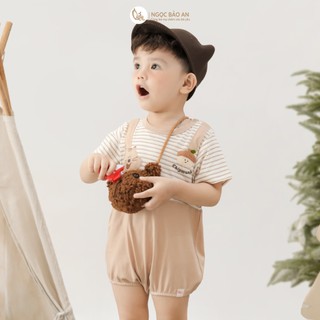 M&B (3M-24M) Bodychip cộc tay Sóc & Hạt Dẻ, mềm mại thoáng mát thời trang dành cho bé trai.