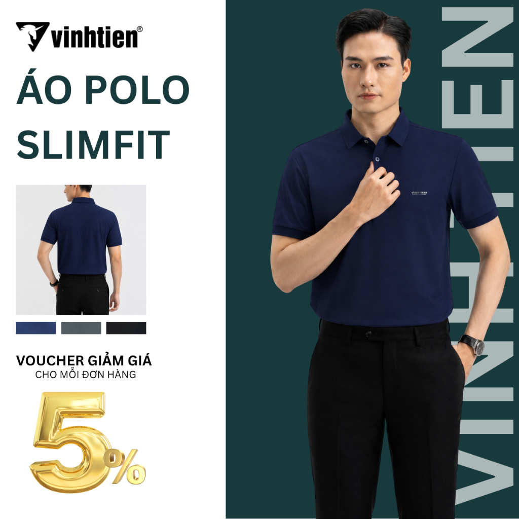 Áo Polo Nam, Áo Thun Nam Vĩnh Tiến Form Regular Fit  ( Có xẻ tà), Thanh Lịch, Sang Trọng 329 - Nhiều Màu